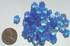 50 3x8mm Matte AB Sapphire Cupped Flowers